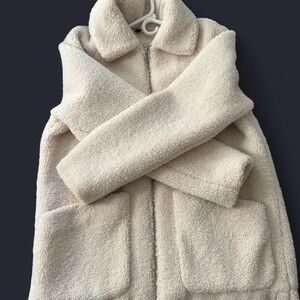 H&M Oversized Cream Teddy Jacket